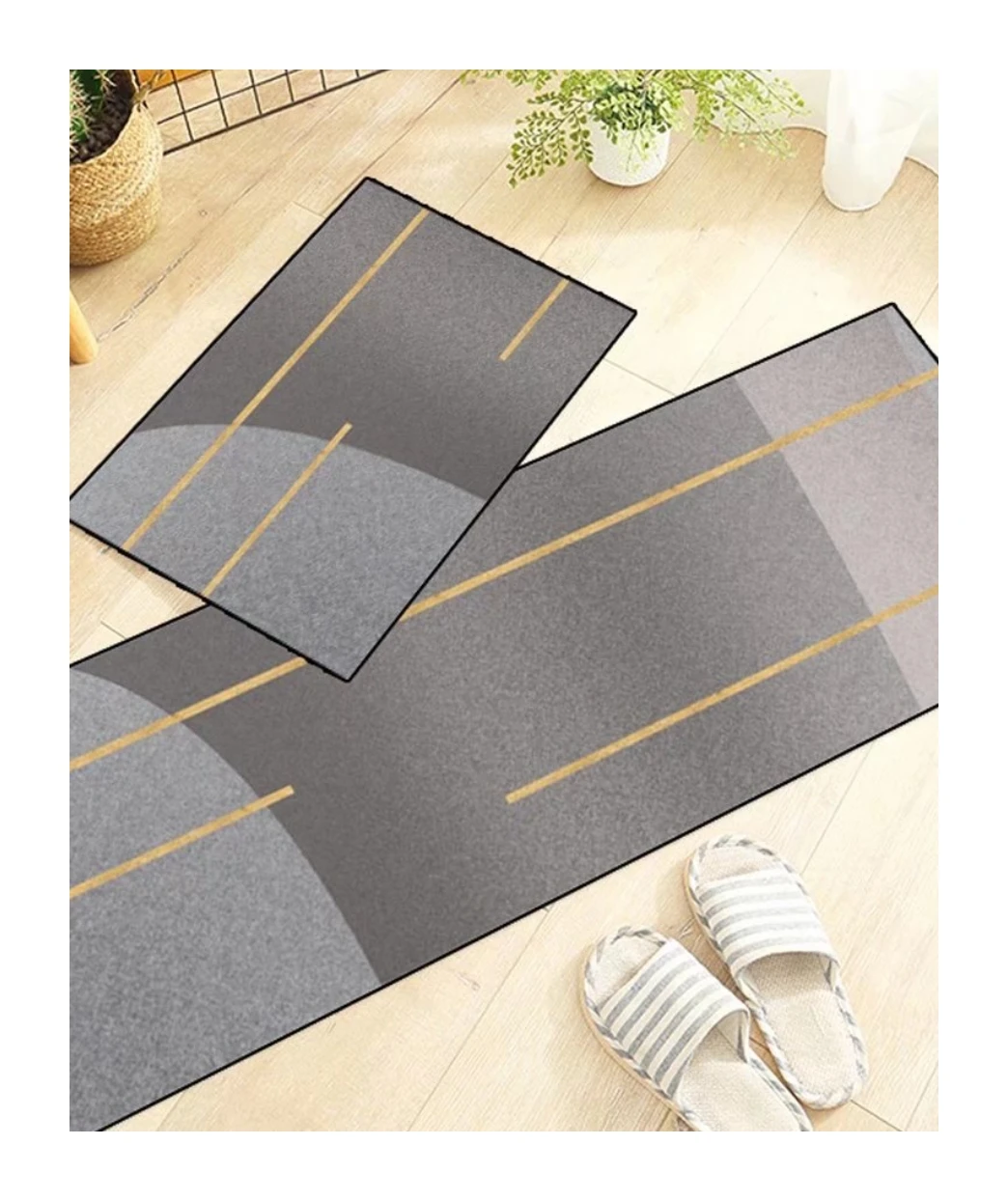 Custom kitchen carpet 2 Pieces Microfiber Moroccan Trellis Non-Slip Soft Kitchen Mat Chinese manufacture