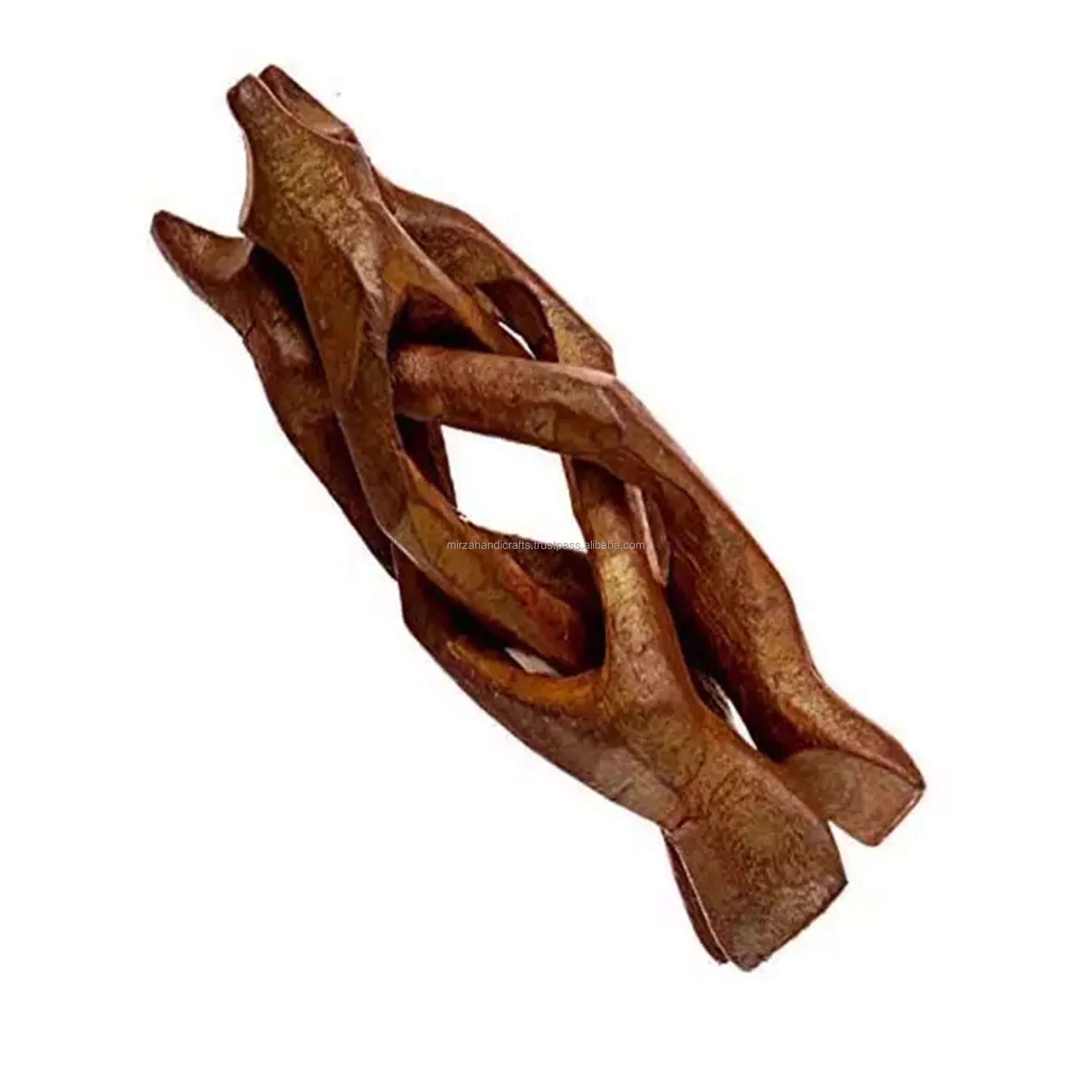 Custom Price Hand Carved 10 Inch Stained Wooden Cobra Stand Wooden Tripod Stand For Abalone Shell Decorative Stand