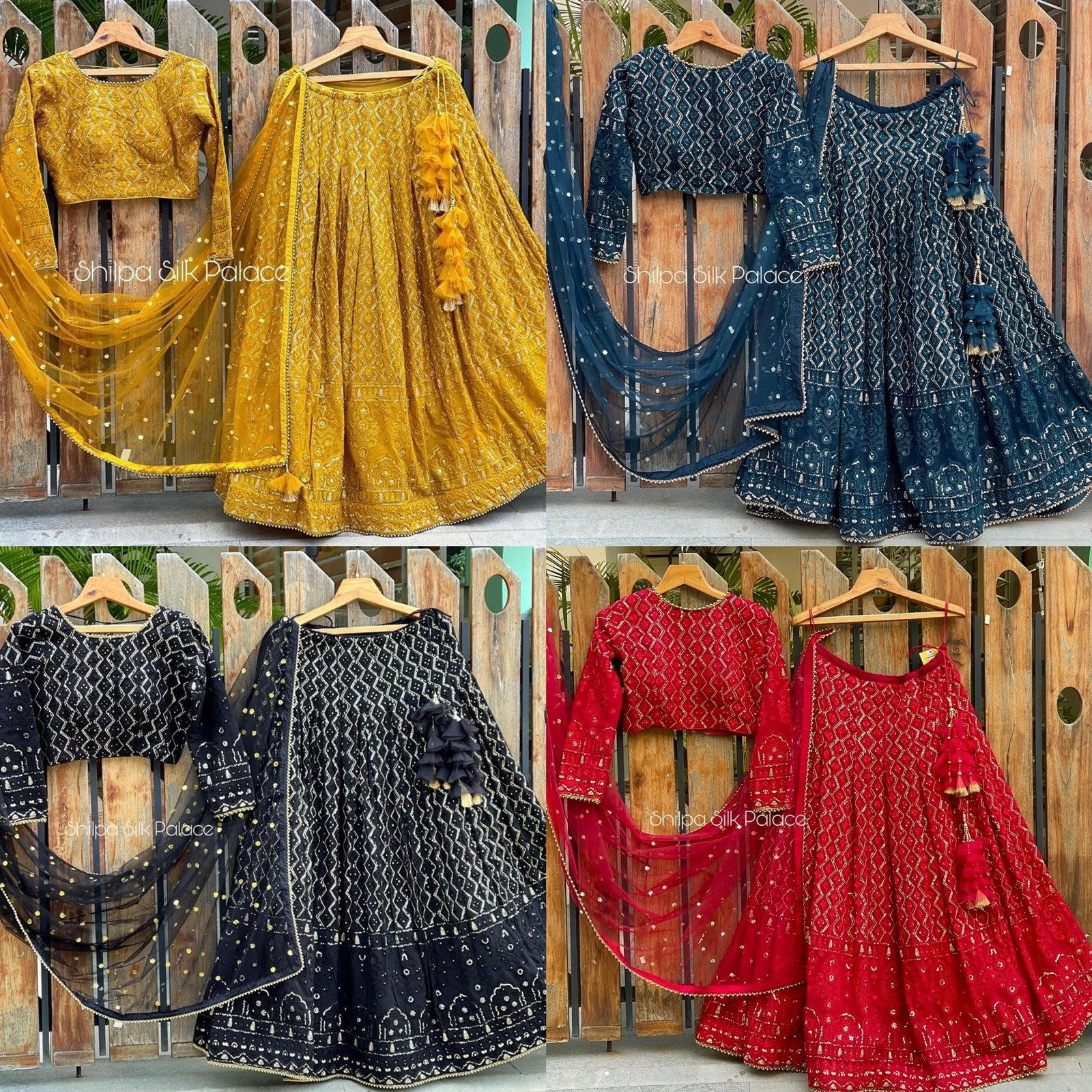Attractive Bridal Yellow red blue black Colour Georgette Fabric Embroidered Party Choli Women Lehenga Choli India & Pakistan