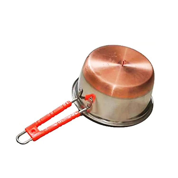 2024 Best Selling Products Mini Sauce Pan Modern Flat Base Stainless Steel Copper Bottom Mini Sauce Pan Cookware With Handle