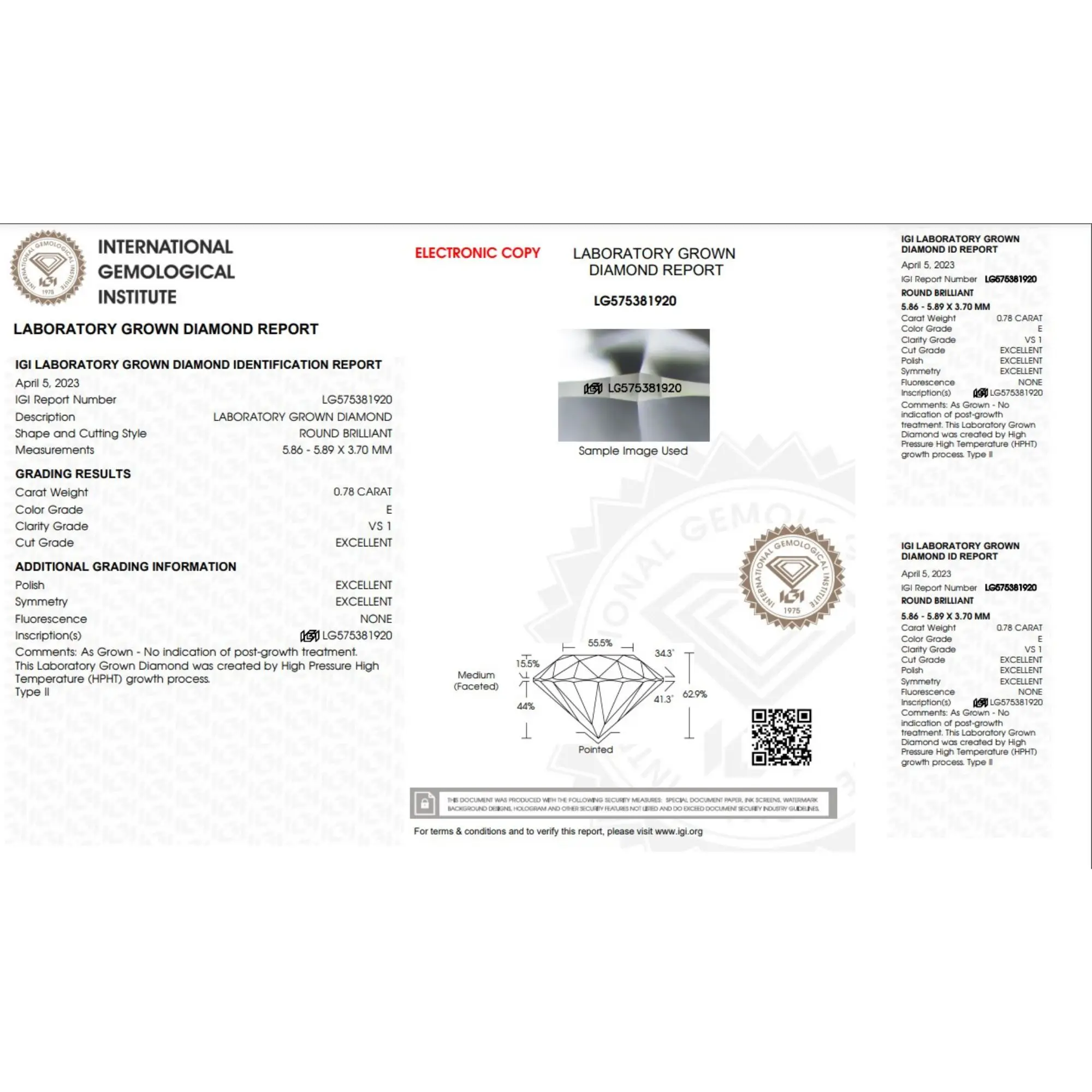 E Color VS1 Clarity Size 0.78 Ct Polished Labgrown Diamond Round Shape HPHT-CVD Diamond Jewelry Loose Diamonds