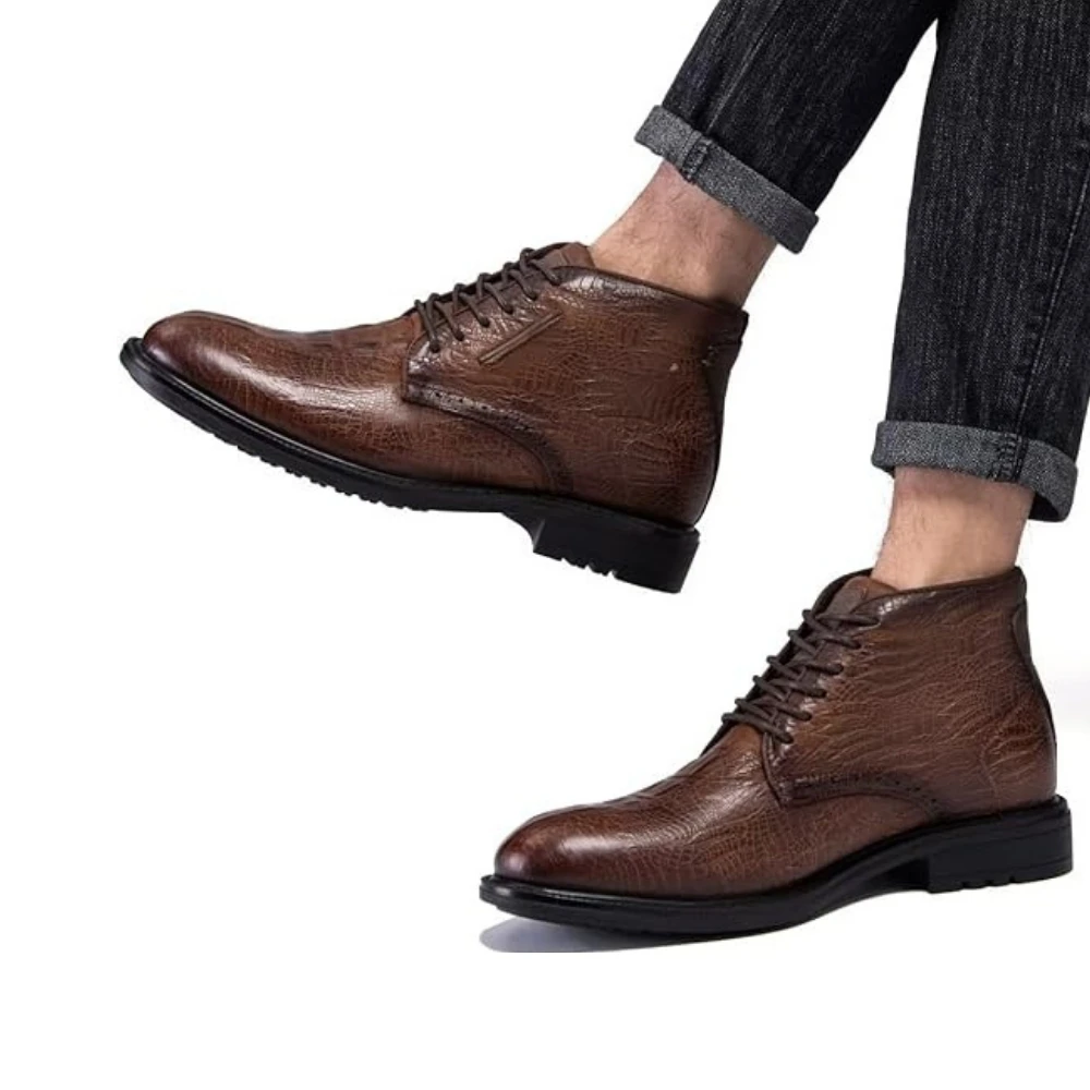 Genuine Leather Casual Dress Shoes For Men Top Quality Solid Color Comfort Casual Dress Shoes Fashion Genuine Leather Men Shoes