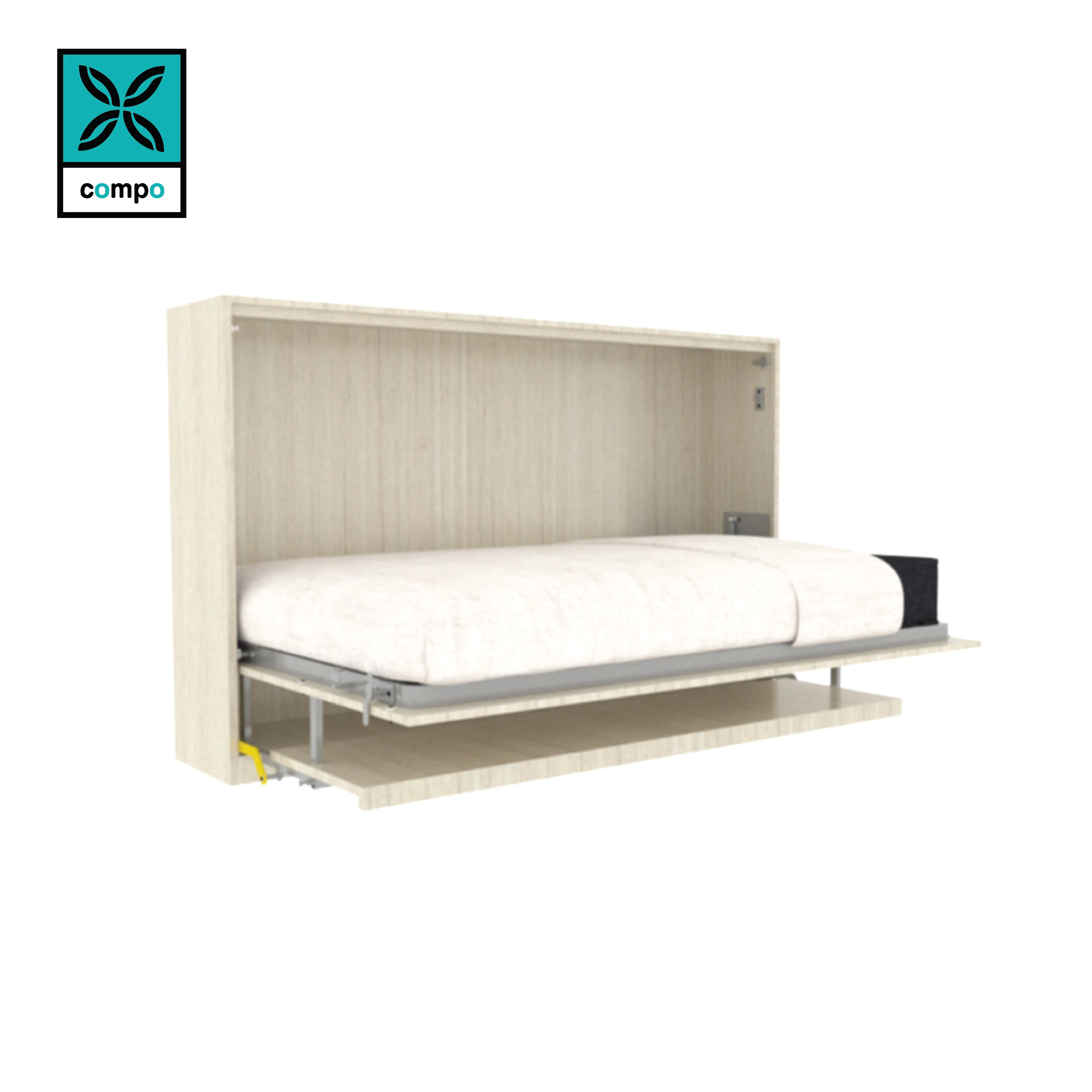 customize size wall bed hardware and mechanism with gas spring and table hidden bed space saving murphy bed system