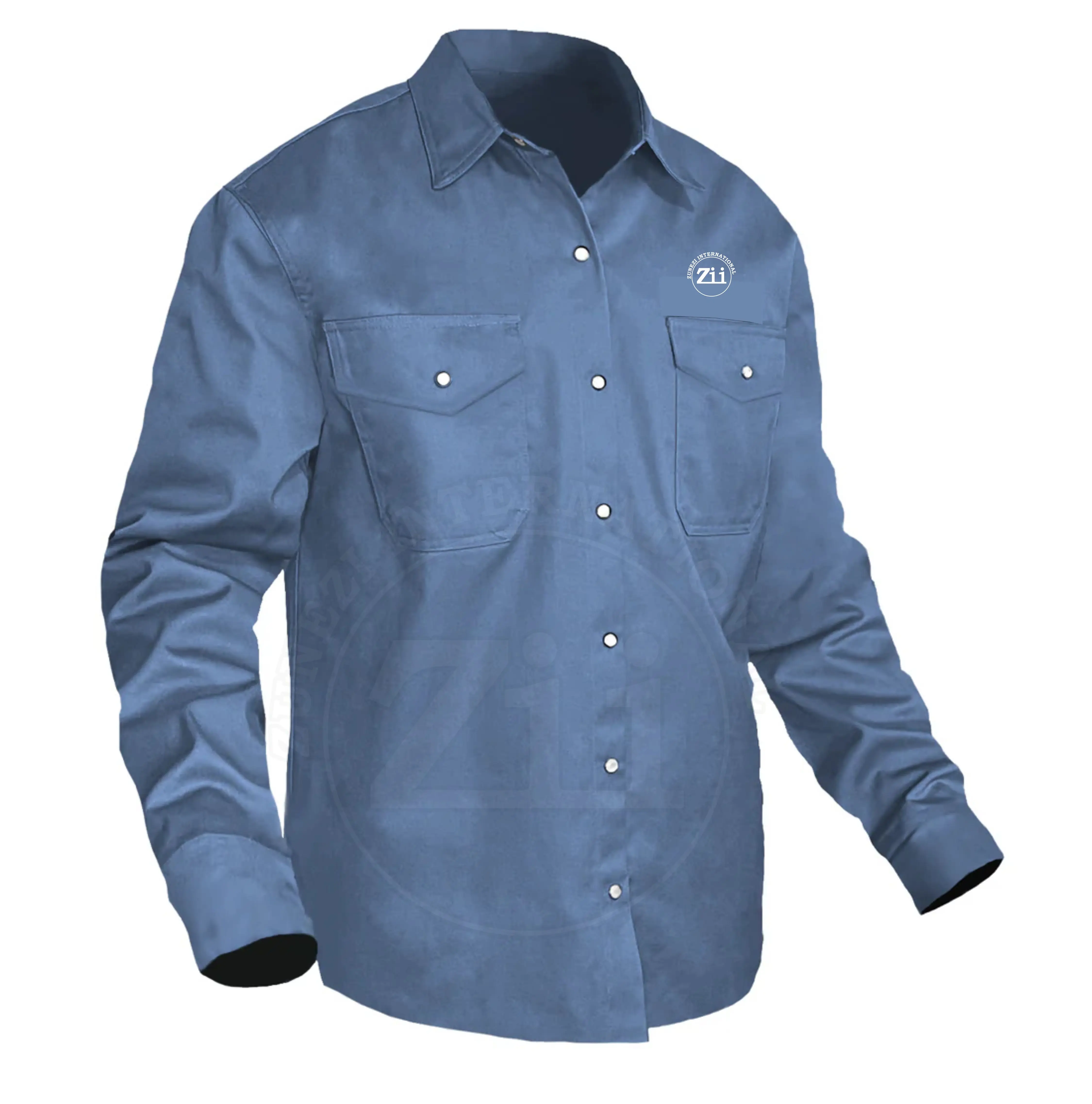 Best Selling FR Clothing Flame Resistant Fireproof Shirt Men Industrial Work Uniform High Quality NFPA 2112 FR Shirt Blue