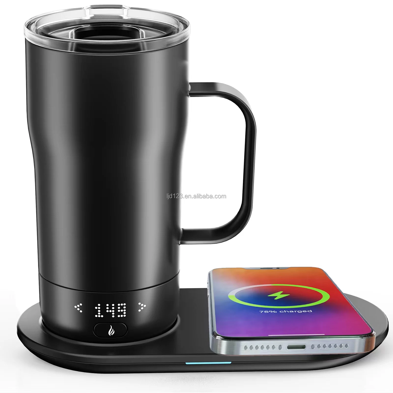 Smart metal coffee mug Customizable ceramic mugs Office drinkware set Thermal insulation coffee cups Bluetooth enabled smart mug