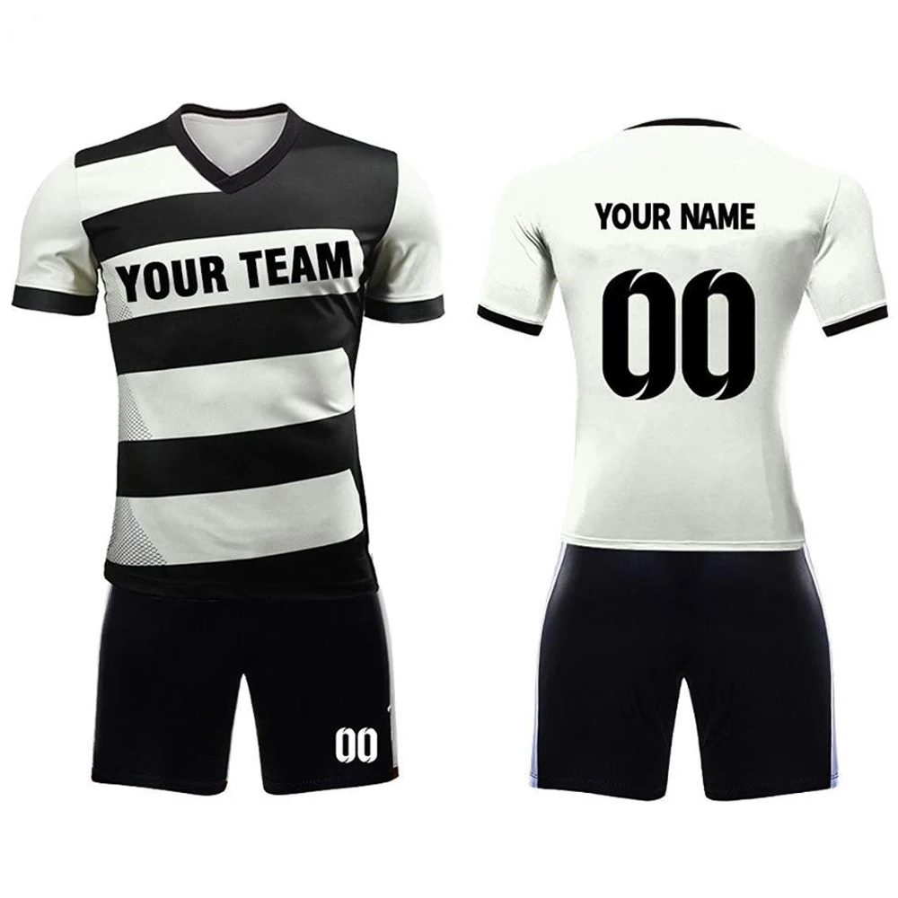 New design Men Soccer Jersey Football uniform Short Sleeve Club Uniforms Sets Quick Dry Soccer Shorts and Jersey