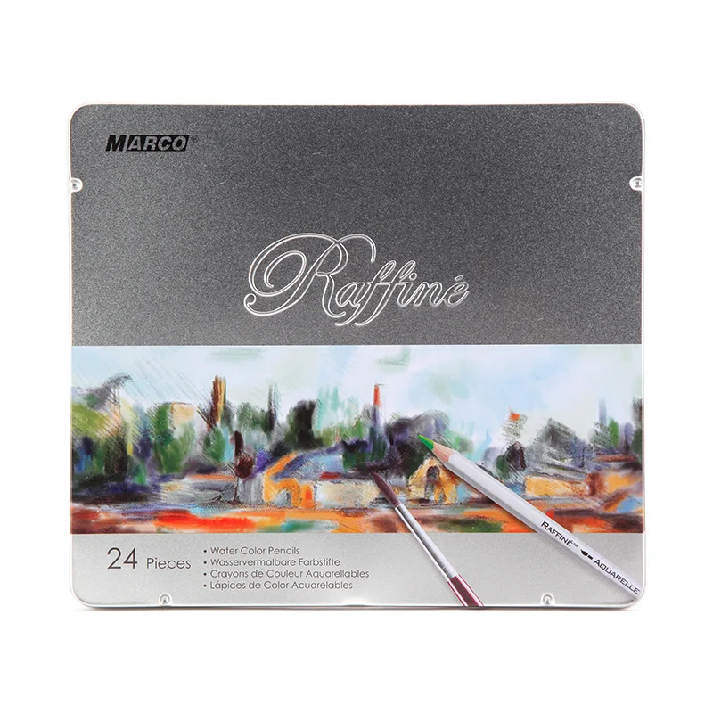 Marco 7120 24/36/48 colors 3.3mm water color colored pencils metal box set colouring pencil art supplies for school