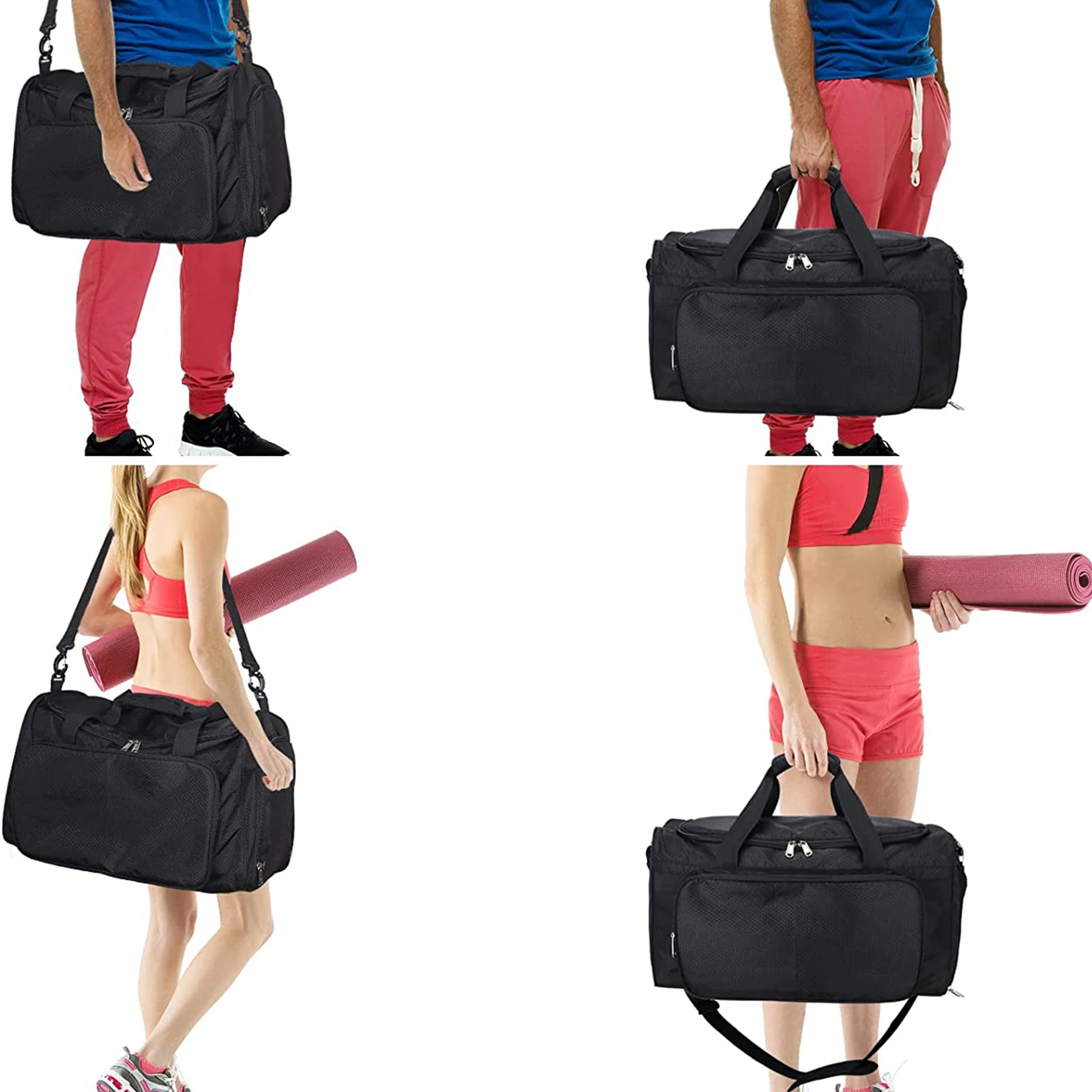 Custom logo print Women Men Workout Sports Gym Bag Travel Duffel bag with Wet Pocket & Shoes Compartment sports bags