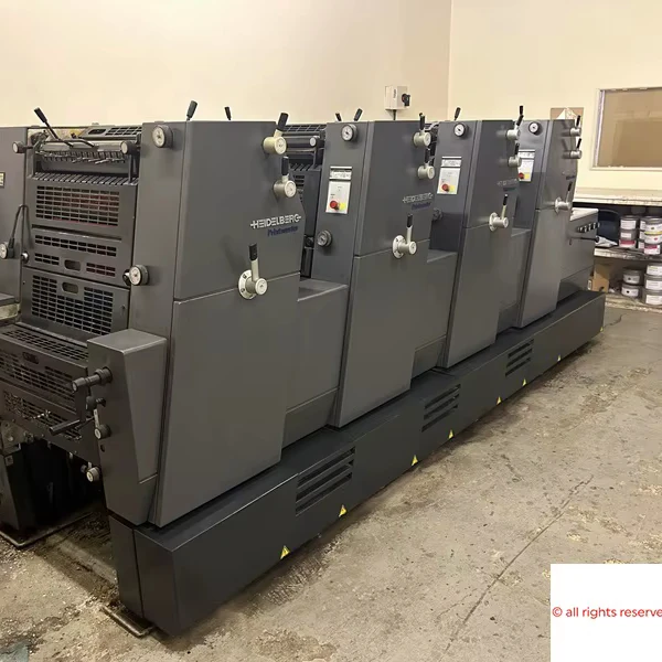 Heidelberg GTO 52-4 four color offset printer with kompac dampening for sale