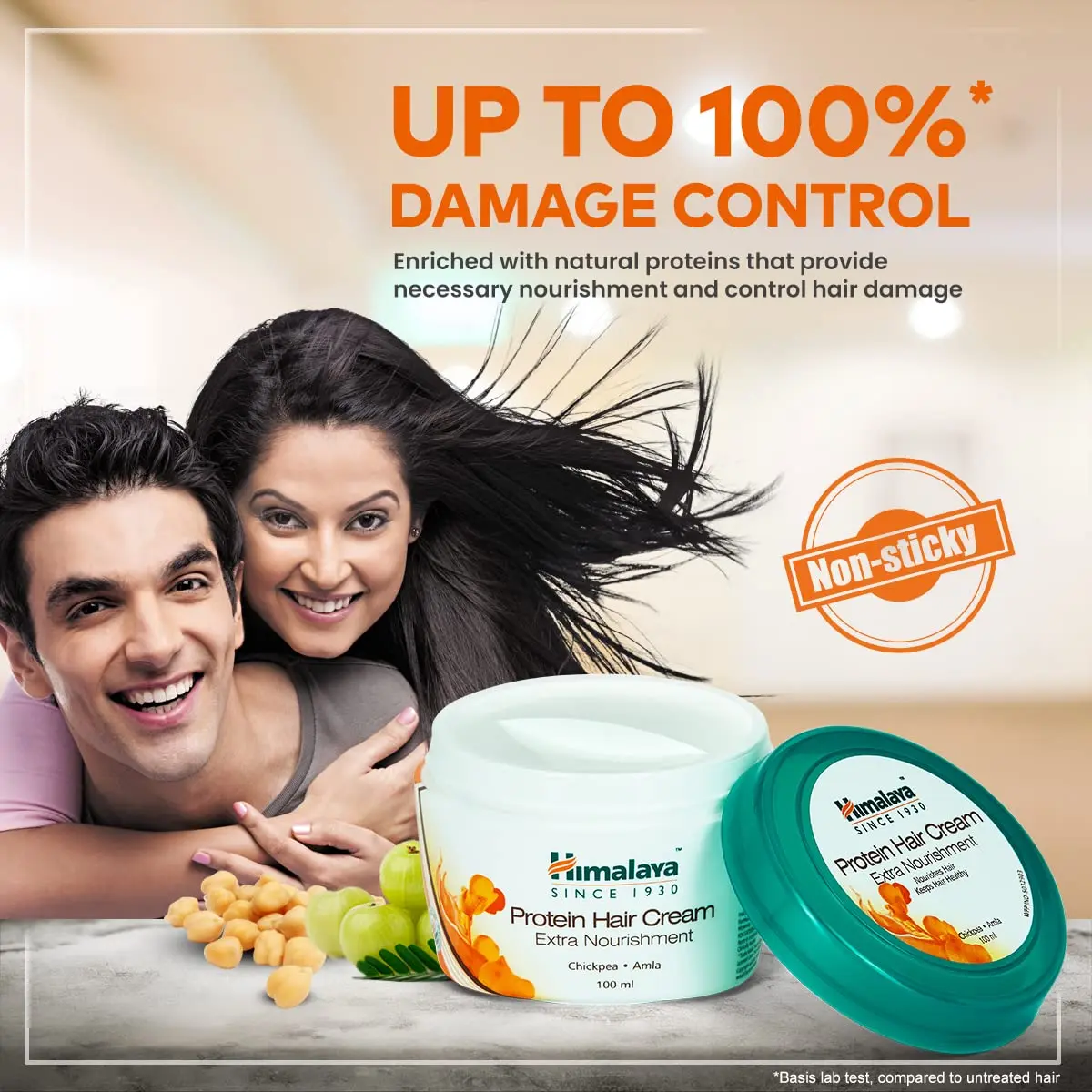 Himalaya Herbal Protein Hair Cream Soft and Smooth Styling Lotion for All Hair Types for Curly Dry Frizzy Fine Hair