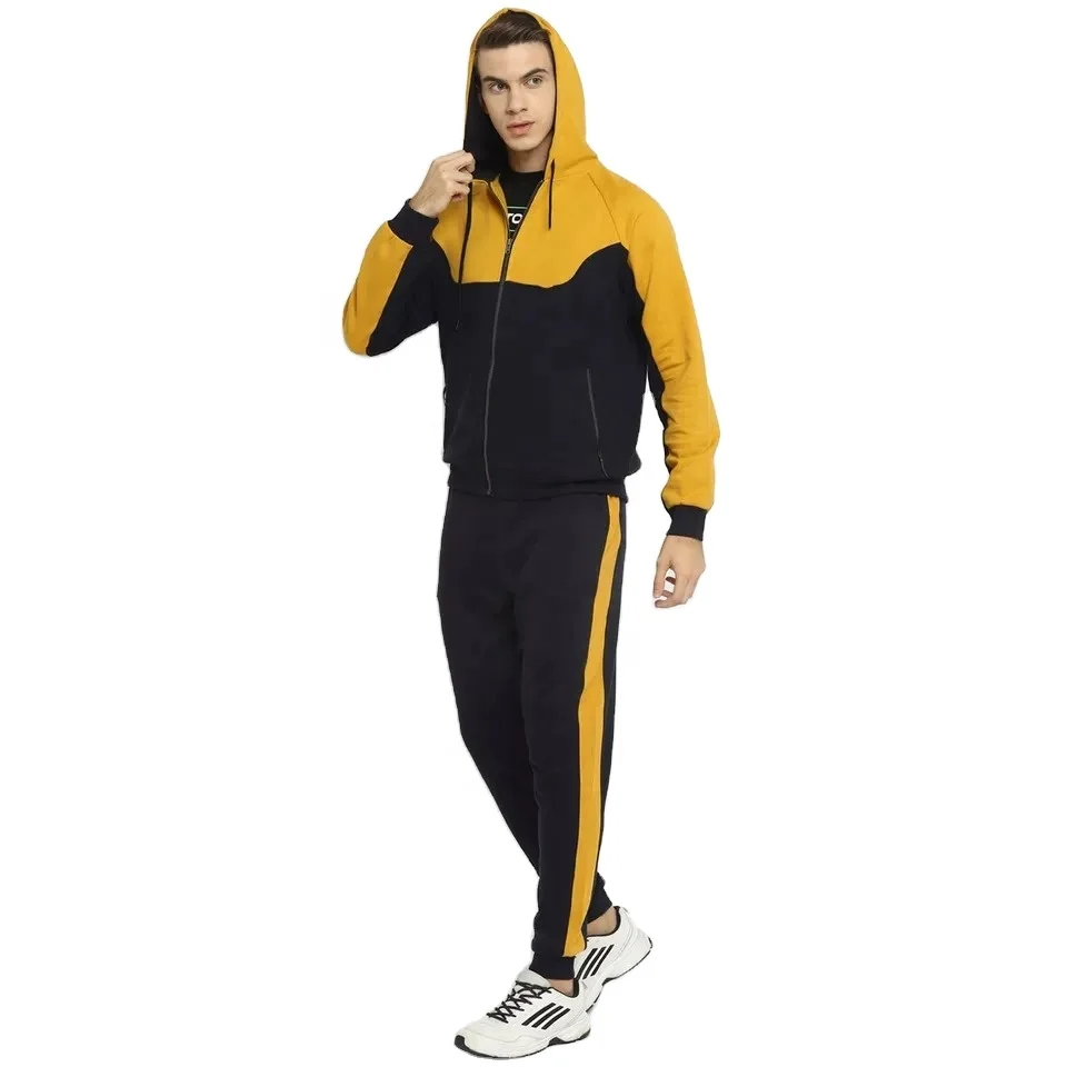 Jogger suit men tracksuit zipper cotton sweat suit sport men zip up sports wear tracksuit winter custom logo tracksuits for men