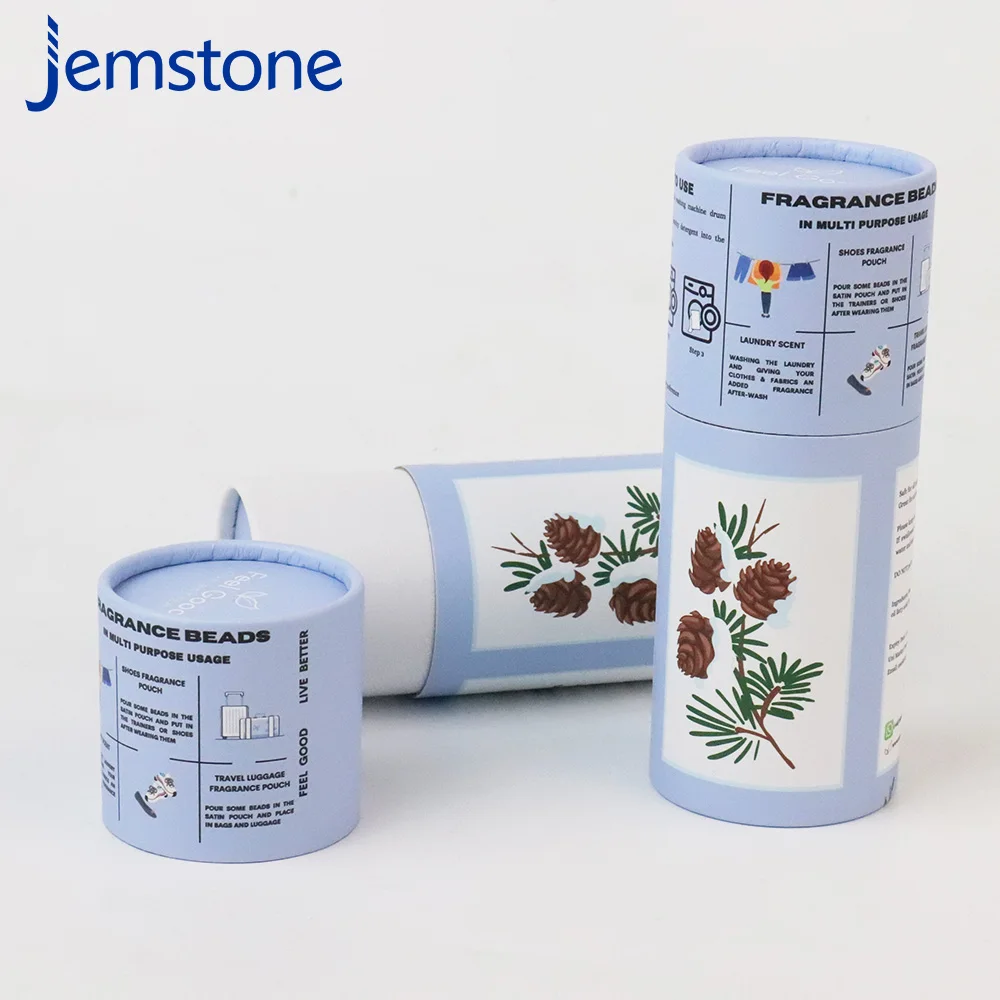 Custom Printed fragrance beads Cylindrical Paper Tube Packaging Box Eco-Friendly Paper Tube Round Cardboard Tube Packaging