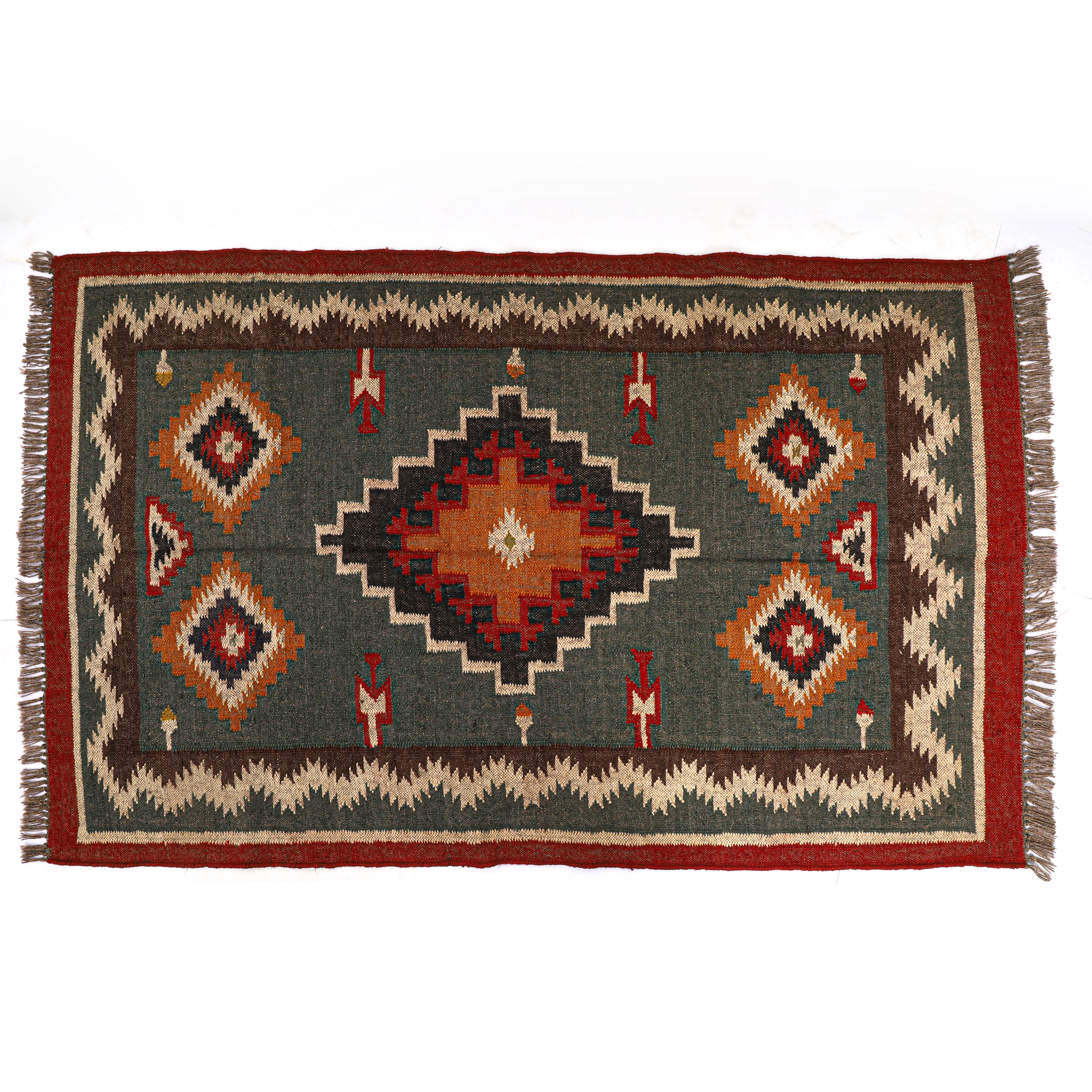 Hot Sale 2024 Vintage Floral Embroidered Design Handmade Carpet Rugs Pure Wool Jute Kilim Rugs for Home Hotel Garden Hospital