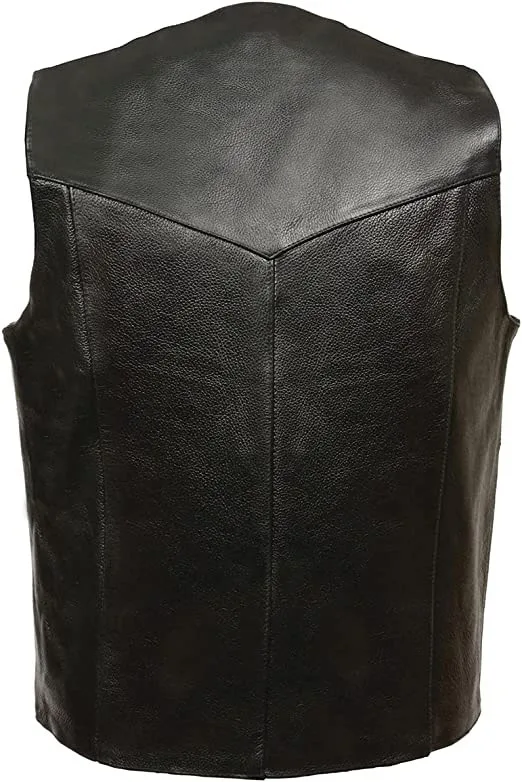 Men Classical Vintage Motorbike Sleeveless Leather Cowboy Hip Hop Classical Fashion Leather Vest for men