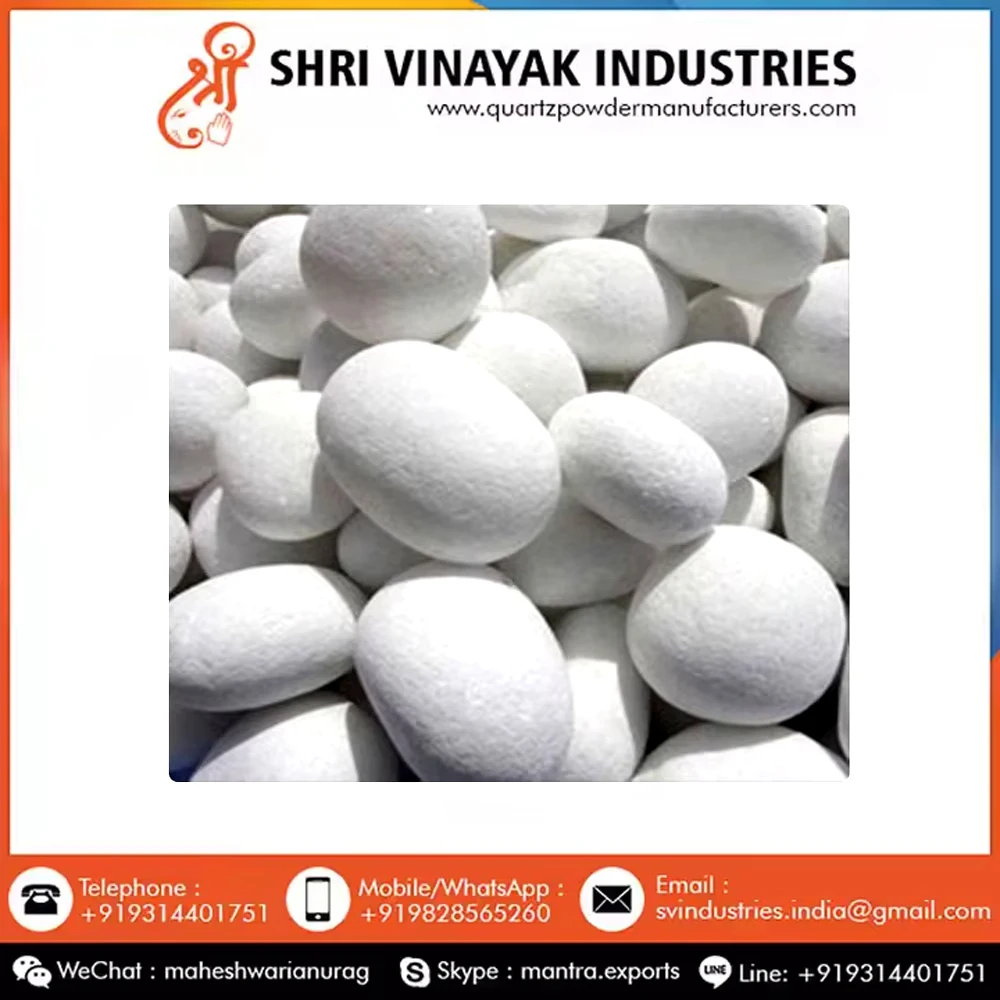 Hot Selling Highly Polished Natural White Cobble Pebbles Stone Industrial Design Style for Outdoor Landscaping Wholesale Price