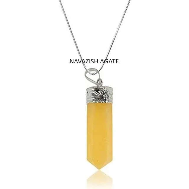 Natural Yellow Aventurine Pencil Pendants Wholesale Pencil Pendants Crystals Pendants Buy From Navazish Agate Export