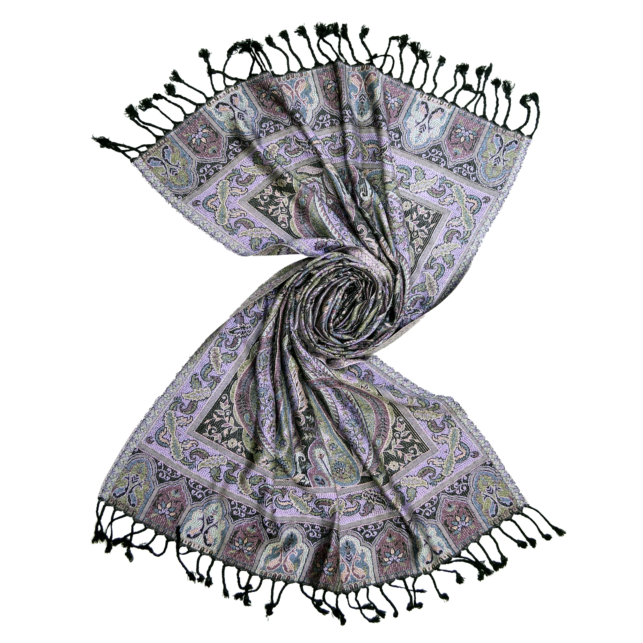 Designer Paisley Pattern Jamavar pashmina 100% rayon viscose for women wear premium quality pashmina shawls