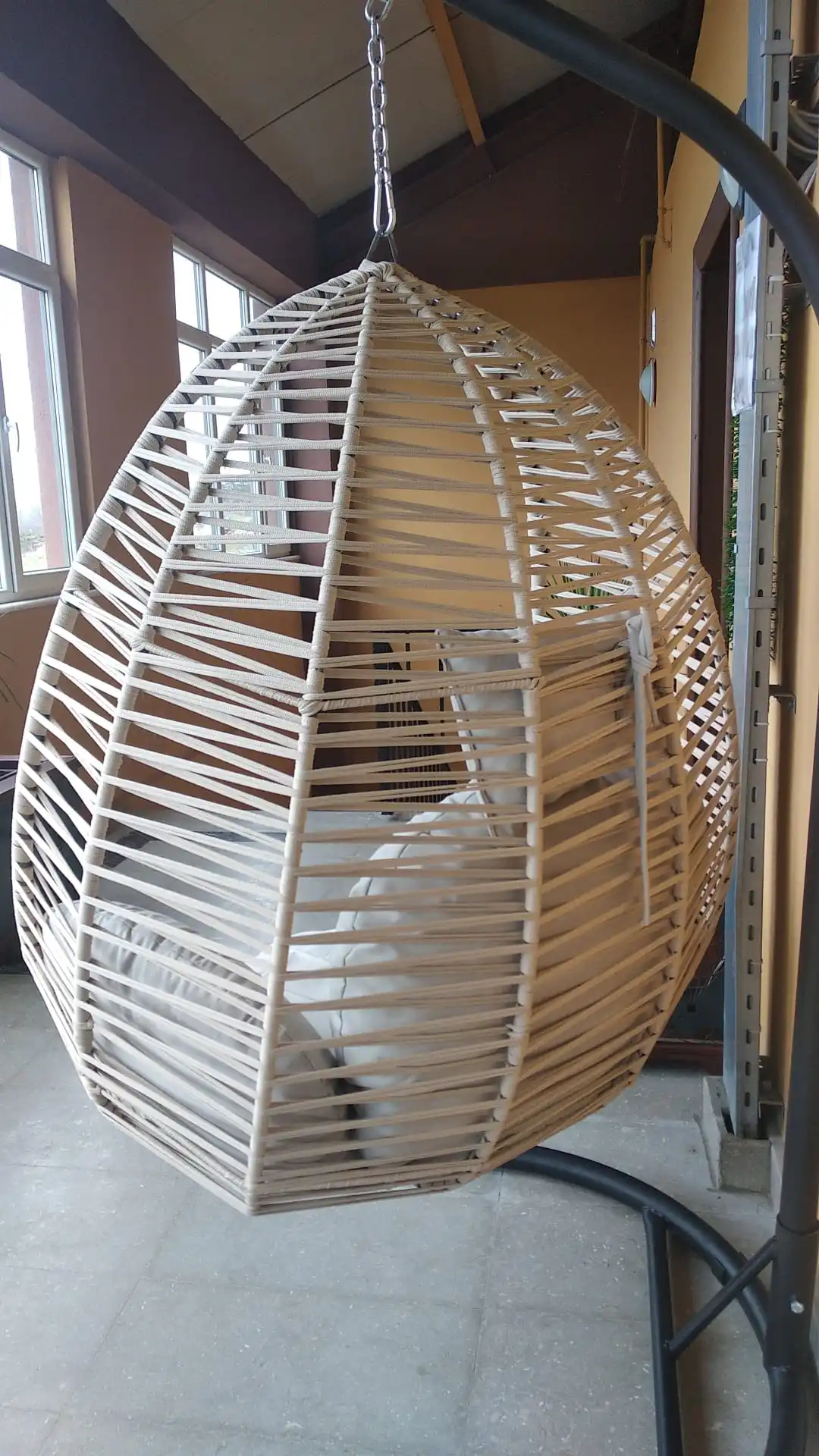 Made in Turkey European standards garden patio hammoch chair swing in egg shape made in Turkey used indoor and outdoor patio