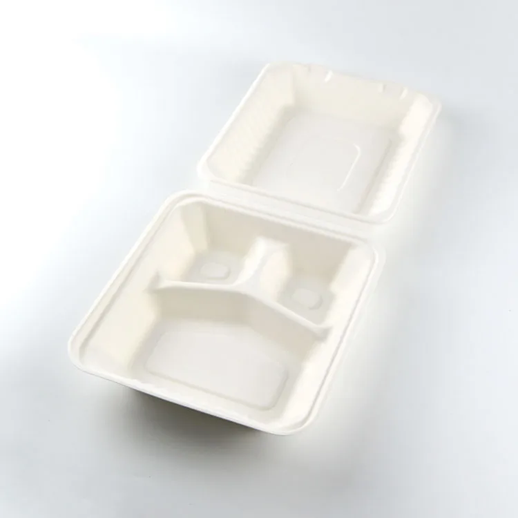 Food Packaging Supplies Disposable Microwave Safe Takeaway biodegradable clamshell container food