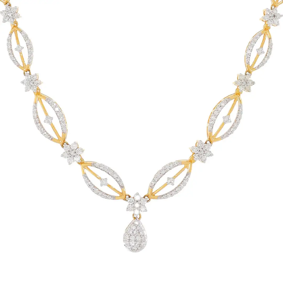 Hot Selling Exquisite Italian Craftsmanship  Brass Crystal Zircon and Pearl Necklace Made in India Fashion Jewelry Manufacturer