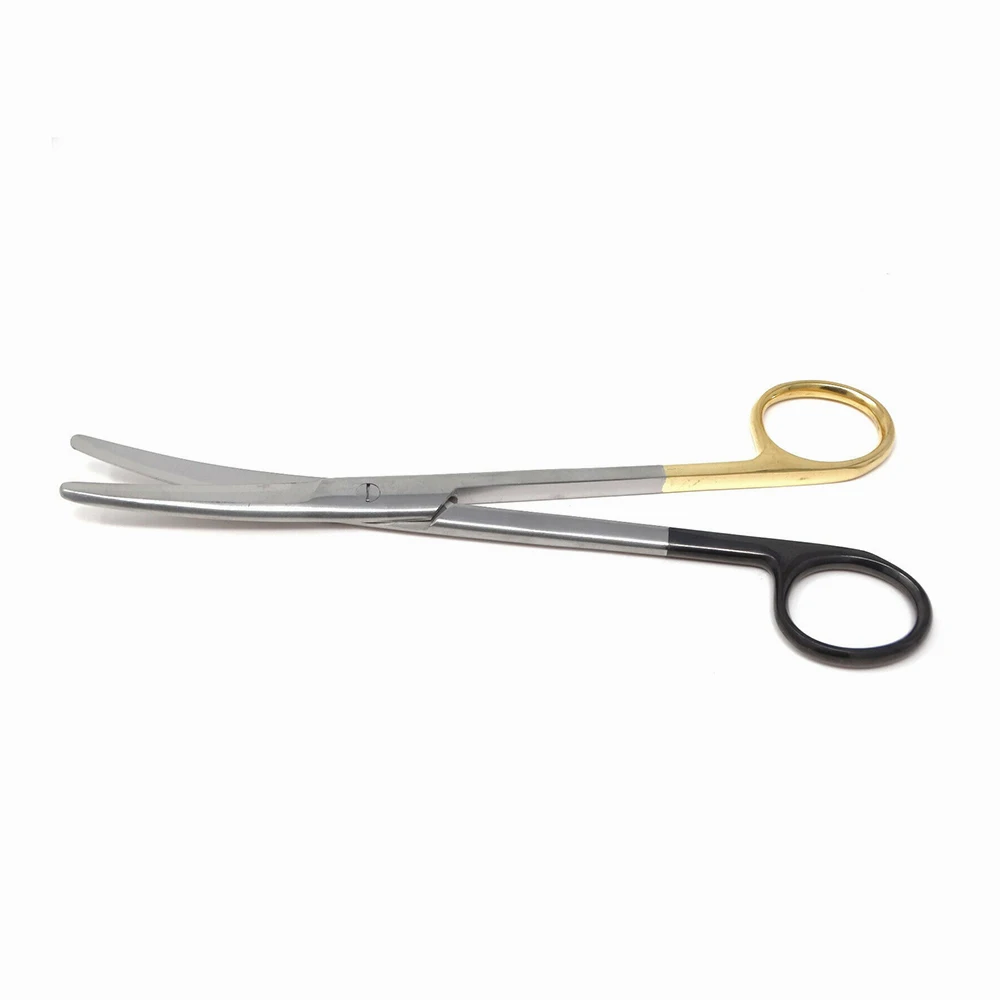 Manufacture Mayo Still Scissor 15cm TC Gold Plated Edge Curved Blades Operating Scissor Medical Scissor