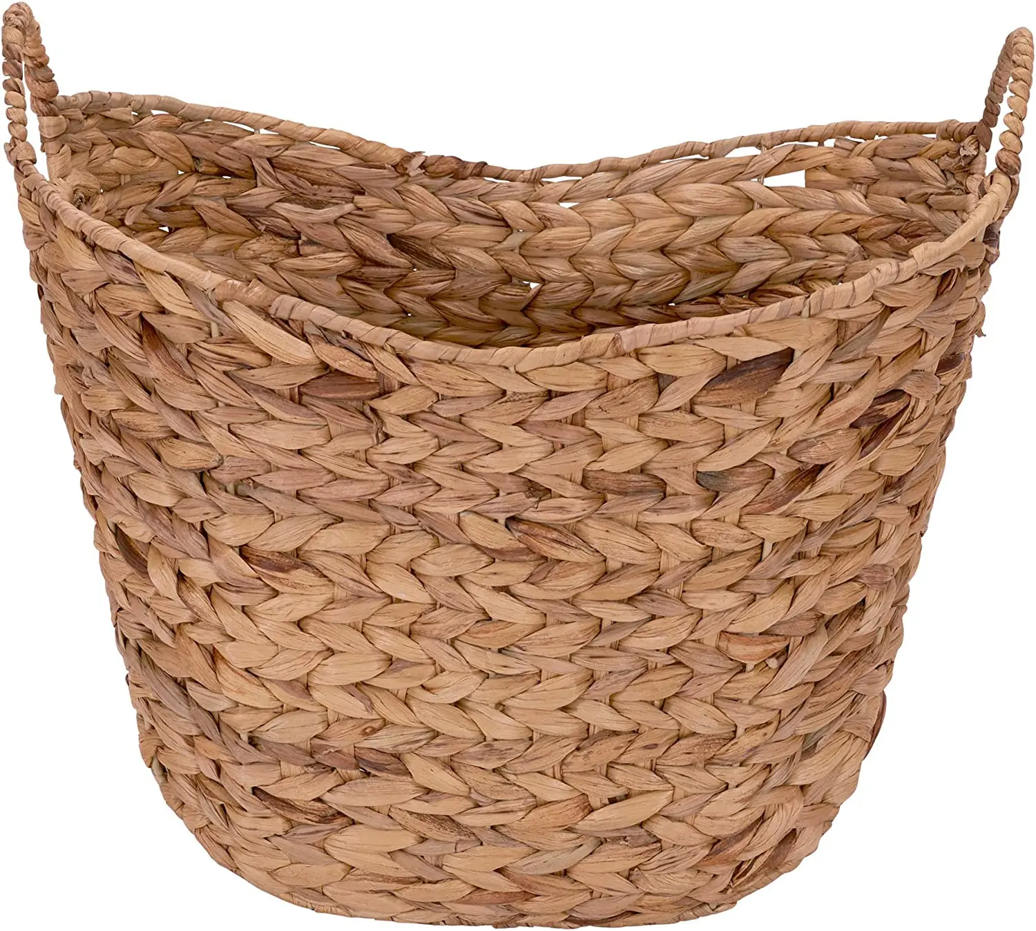 Household Essentials Tall Water Hyacinth Wicker Basket with Handles Natural Brown Storage Baskets Seagrass Wicker Baskets