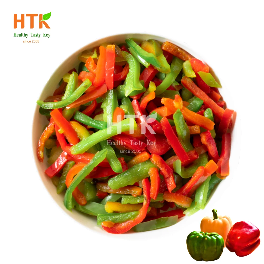 FREE SAMPLES FROZEN IQF MIXED CAPSICUM BELL PEPPER RED GREEN YELLOW SLICES IN Bulk Quantity for Food & Beverage