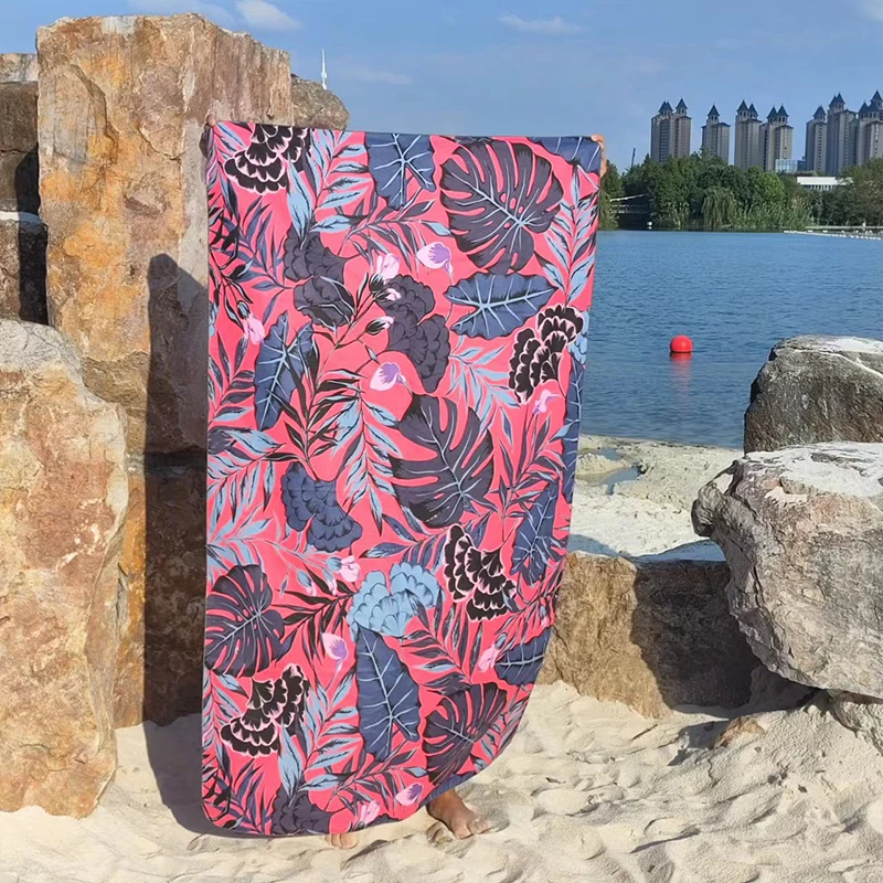Wholesale Summer Large Sublimation Quick Dry With Logo Custom Print Microfiber suede Beach Towel