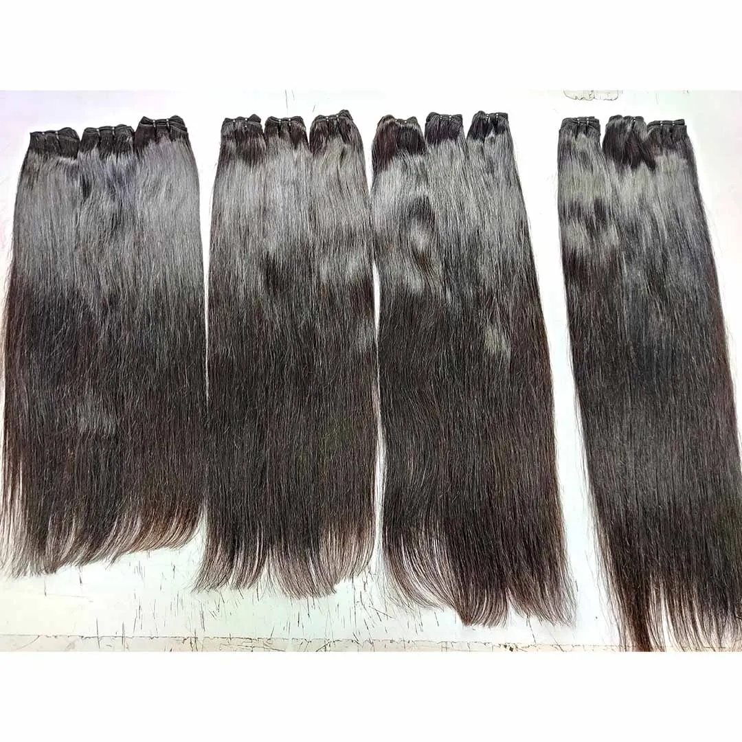 RAW INDIAN STRAIGHT HAIR 100% NATURAL UNPROCESSED WITH ALIGNED CUTICLES  VIRGIN REMY RAW WEFT BUNDLES 100% BEST QUALITY HAIR