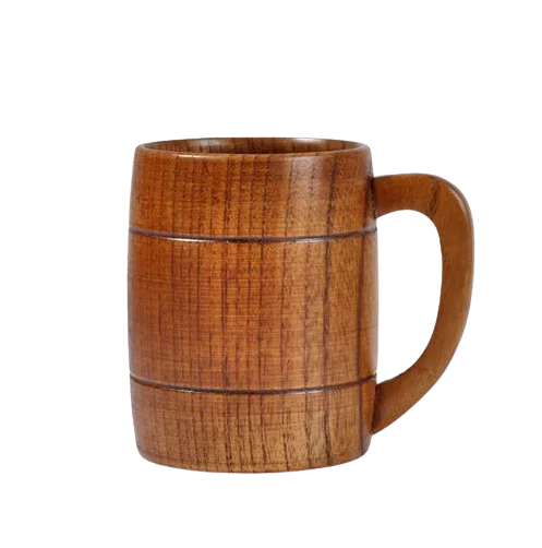 Classical Vintage Wine Glass with handle Wood Work Handicraft Natural Wood Beer Tea Coffee Cup Mug from Vietnam for party