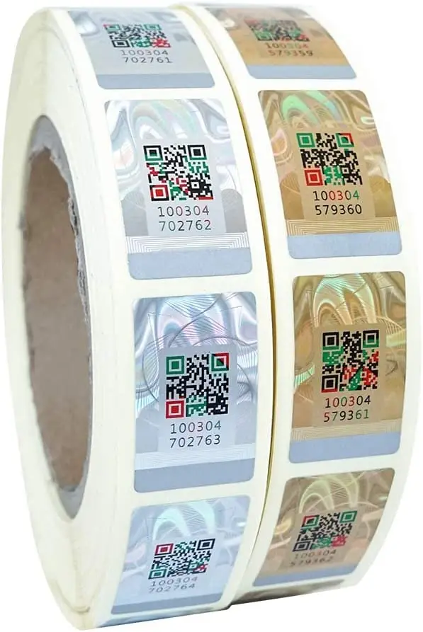 QR Code Stickers,Tamper Evident Sticker Roll Security Tags Anti-counterfeiting Labels Scratch Off Serial Number Verification