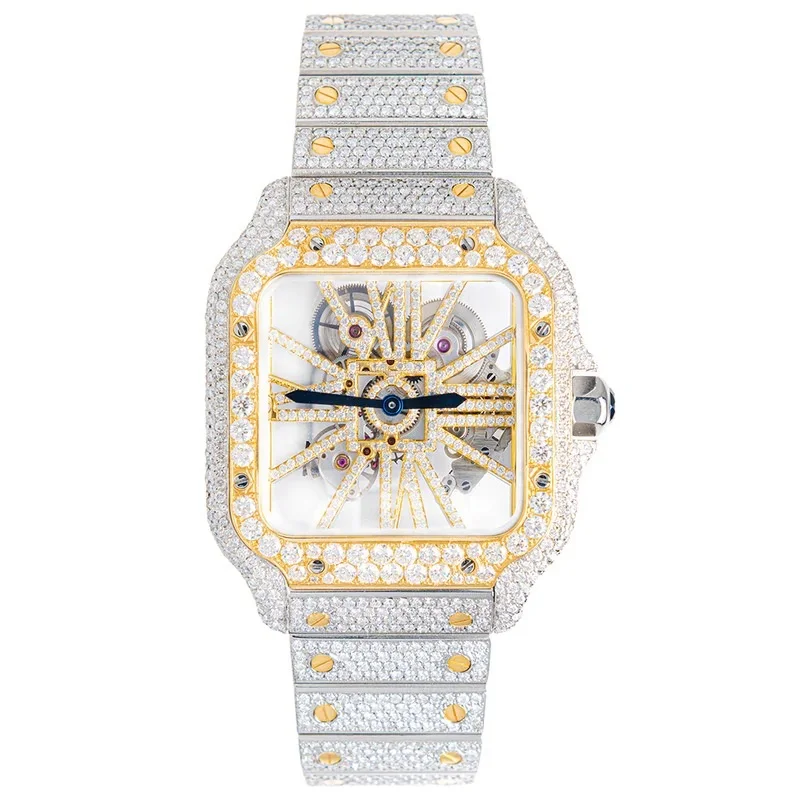 New Iced Out Tester Pass VVS Diamond Watch Luxury Silver Original Hip Hop Men Moissanite Diamond Mechanical Watches