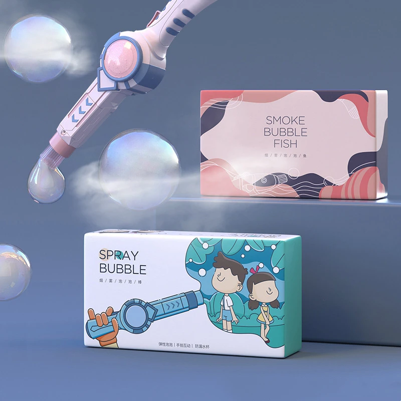 YIWU AULLAN Kids Novelty Summer Bubble Toys Water Gun Bubble Machine Gun Soap Smoke Bubble Machine