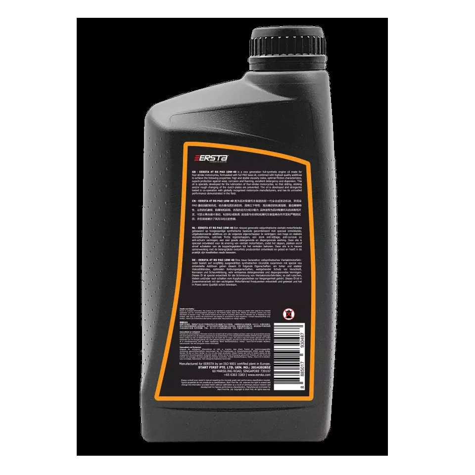 MCO- 4T RS PAO Anti-wear High Performance Fully Synthetic PAO Base Oil Additives 10W40 Motorcycle Engine Oil
