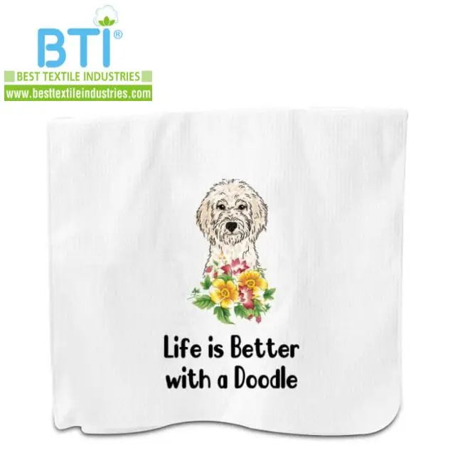 Digital Printed Home Textile 100% Cotton Super Absorbent Custom Printed Kitchen Tea Dish Towels