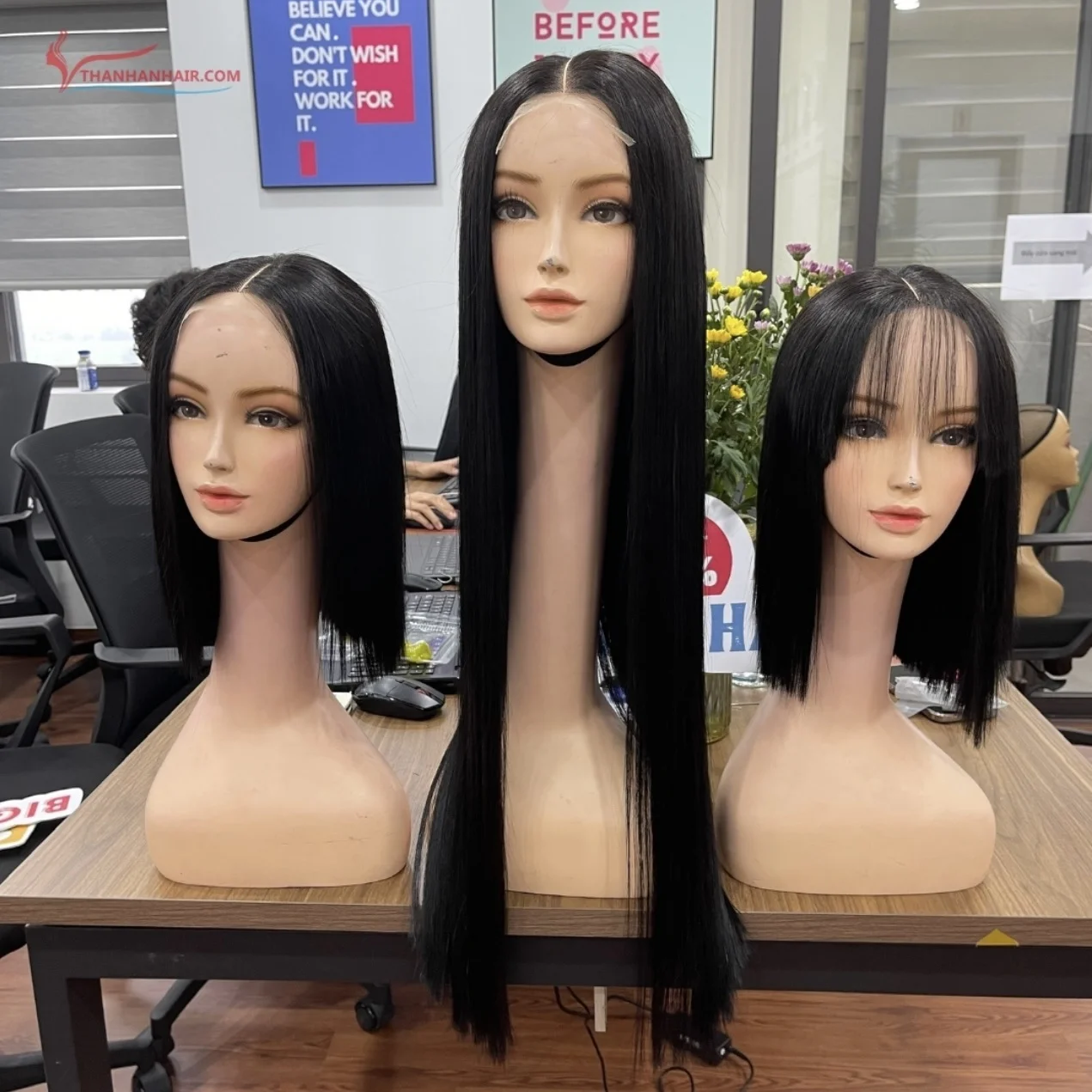 Raw hair bone straight human hair wig Vietnamese human raw hair silky no tangle no synthetic fiber ready to ship alibaba