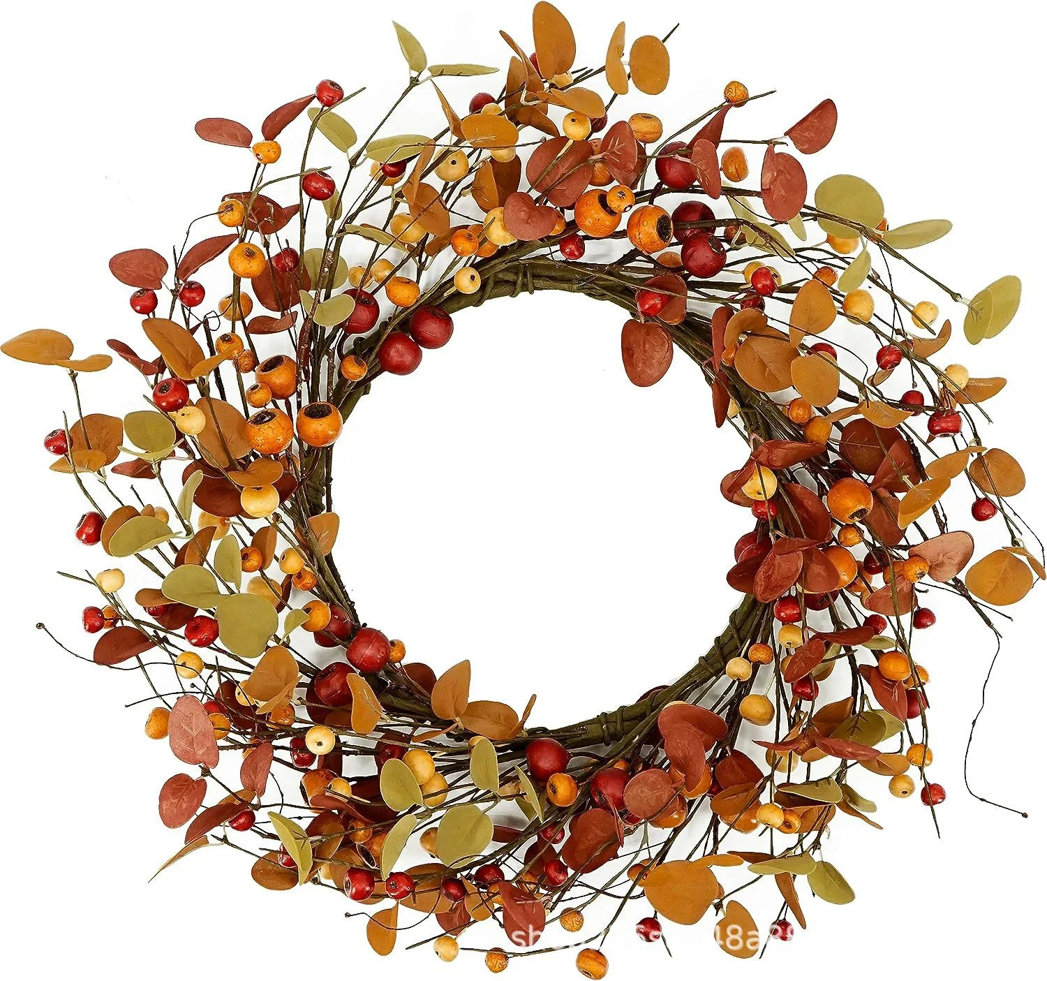 Farmhouse Grapevine Pinecone Rose Flower Wreath Christmas Decoration Garland
