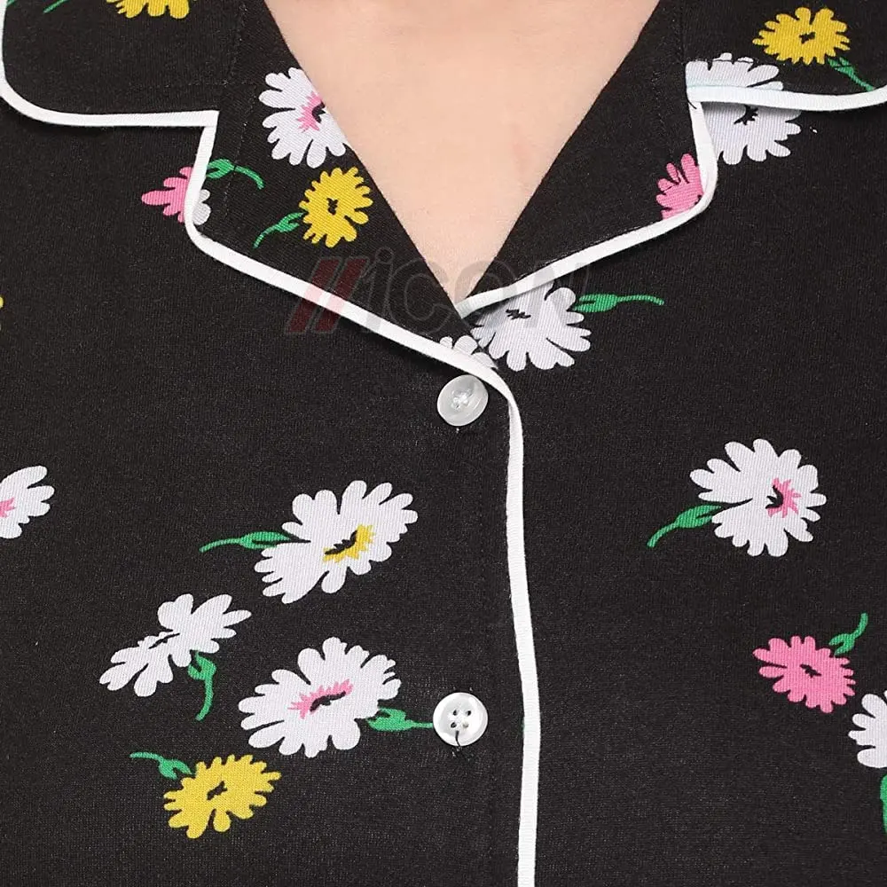 Women Fashionable Night Wear Dresses Colorful Printed Night Wear Dresses Night Dress