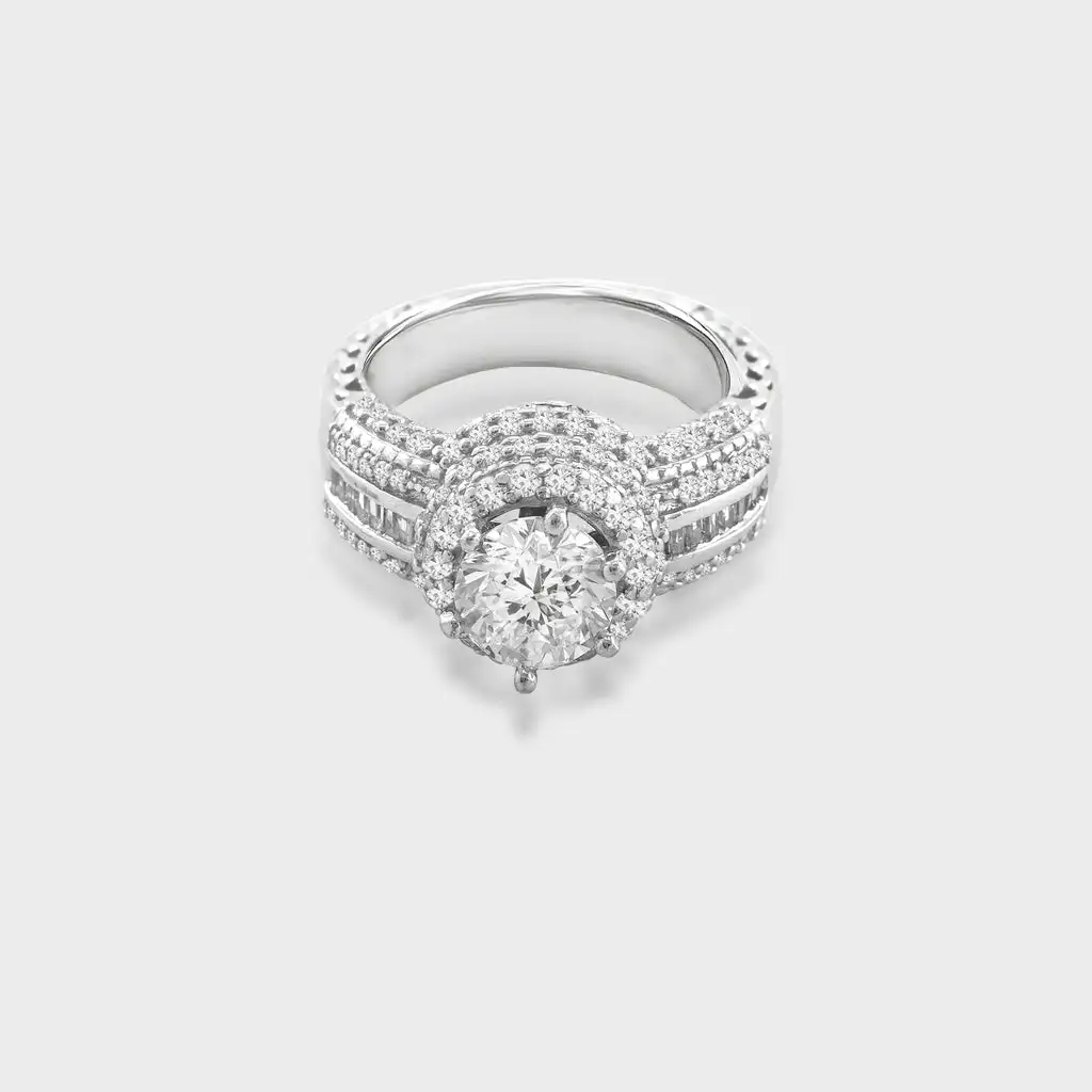 Best Selling Classics Design Moissanite Eternity Diamond Ring 925 Silver Jewelry Women Gift Party Stone Wedding Technology