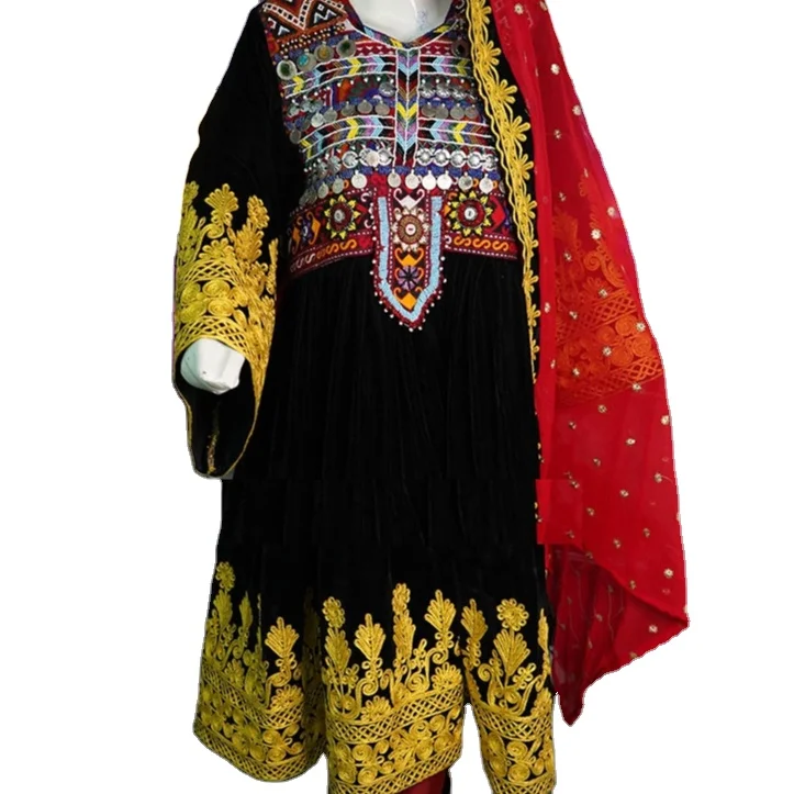 Tribal ethnic vintage kuchi dress, Afghan/Pakistani Kuchi party traditional multi color Dress by Ethereal Factory