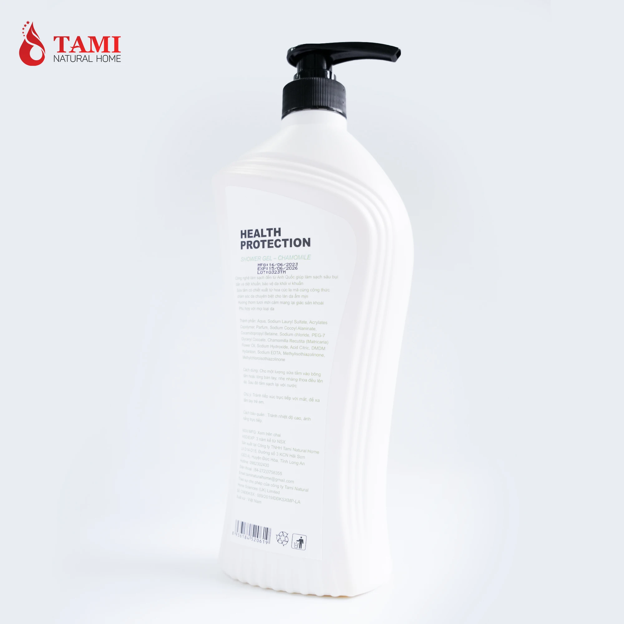 Wholesale Exported 1270g Chamomile Shower Gel from Vietnam Moisturizing Liquid with Bubble Feature Health Protection All Genders