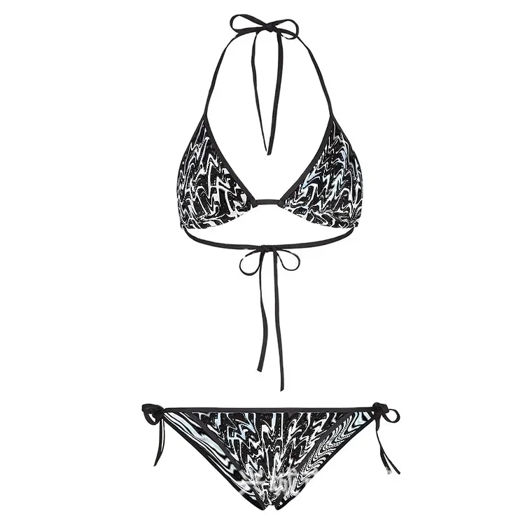 Custom 2 pieces crochet swimsuit women hot sexy swimwear fringe two piece bikini set