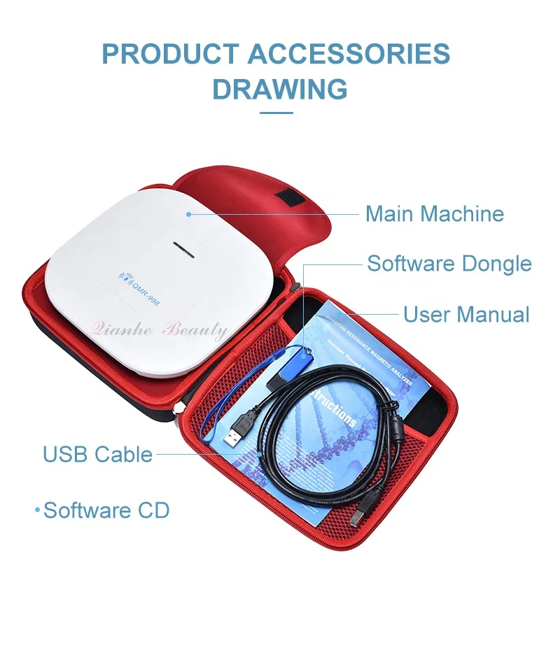 Health clinic tool QMR998 infrared hand touch english french germany 10th 10g quantum resonance analyzer magnetic spanish