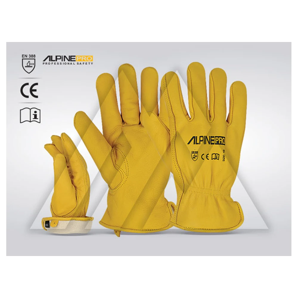 Pakistan Made Driver Leather Glove Safe Working Gloves / Safety Driving Warm Gloves / Cow Grain For Adults