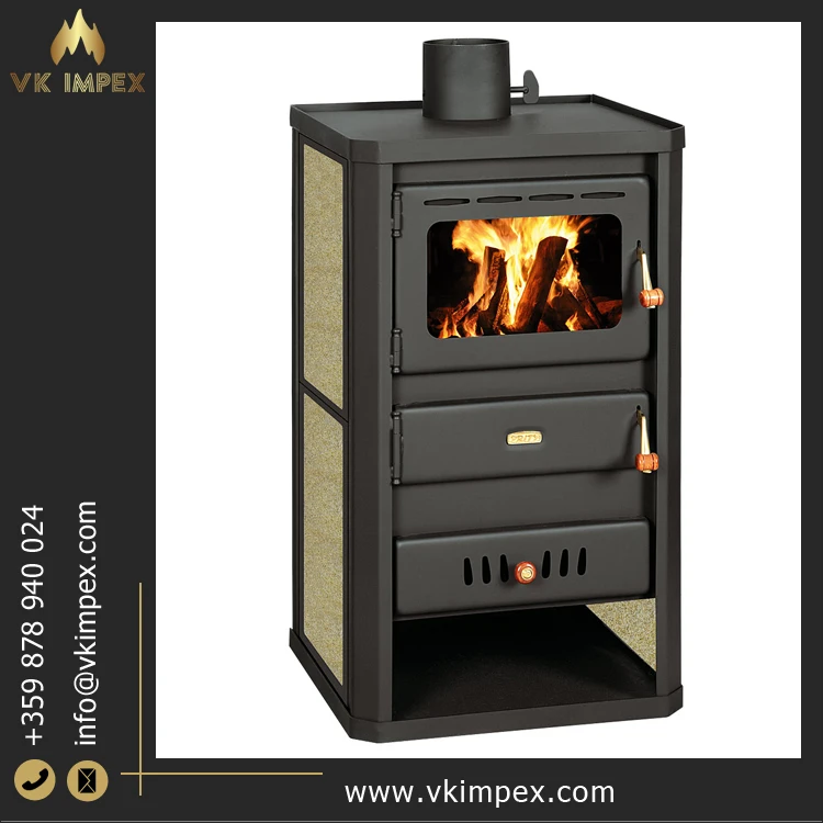 Villa Apartment House Indoor Use Elegant Design Steel Material Freestanding Wood Burning Fireplaces at Competitive Price