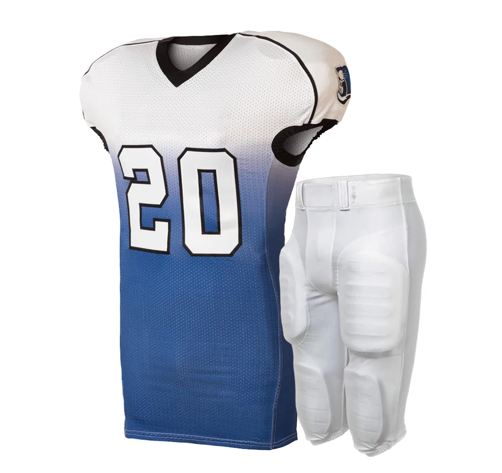 Custom Designed Youth American Football Uniform Plus Size XL Polyester Shorts Short Sleeves Plain Number Sublimation Print