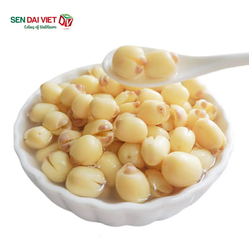 High quality Ivory White lotus seeds in syrup 24 months Shelf Life Flavor Sweet Lotus Seed Canned from Vietnam