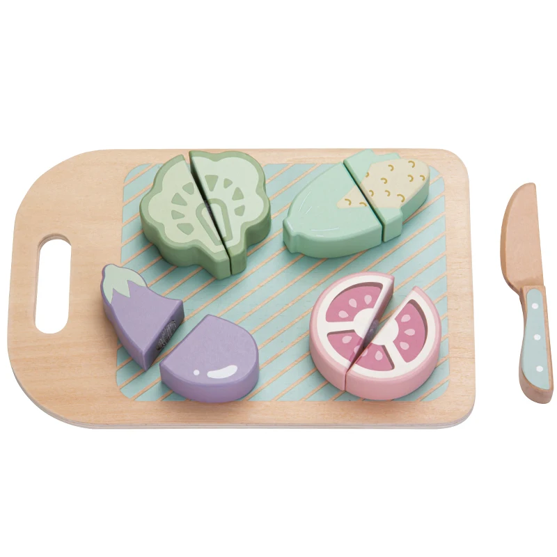 Wooden Cutting Vegetable toy cooking food toy play kitchen kit Pretend Play Toy pretend play preschool wood