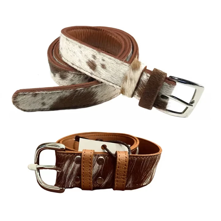 New Arrival Beautiful Fur Leather Belt With Logo Buckle Genuine Leather Belts From Pakistan