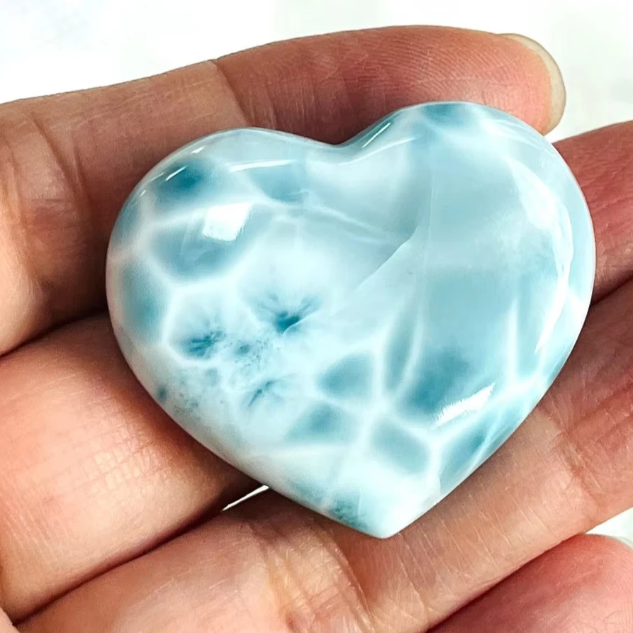Exclusive Heart Shape  High Grade Top Quality Larimar Gemstone Heart Shape Larimar Stone Natural Loose Stone For Jewelry